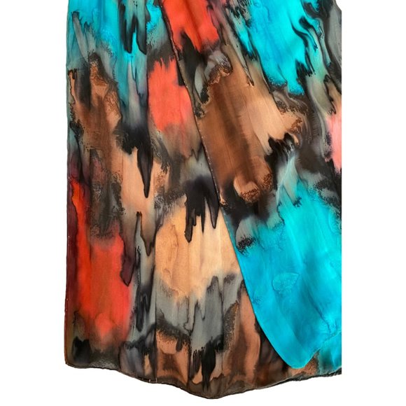 Arizona Silk Tie Dye Pattern Scarf - Picture 2 of 5